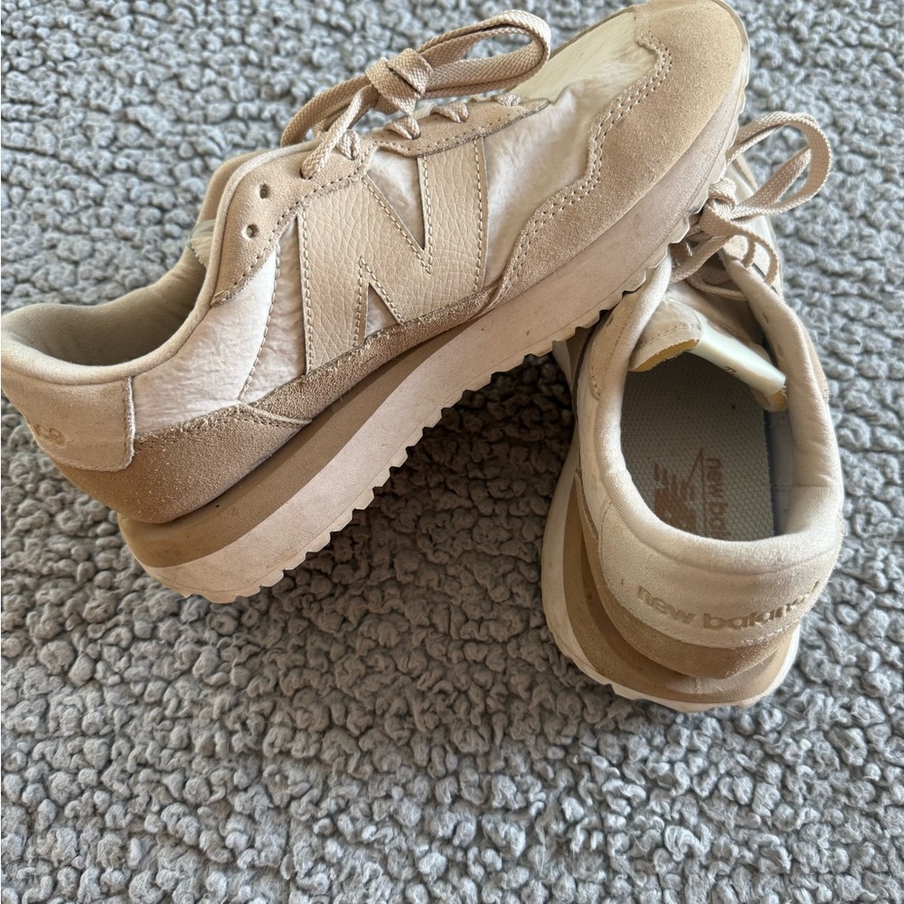 New Balance Women's Beige Suede Sneakers